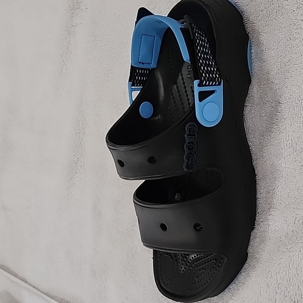 CROCS Sandals Size 11 - Black with Blue